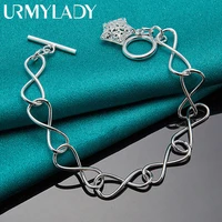 urmylady 925 sterling silver hollow star charm pendant bracelet for woman wedding engagement fashion party jewelry