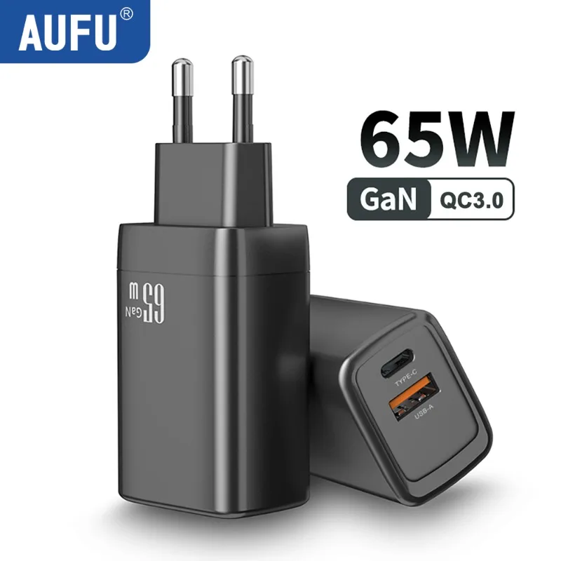 

AUFU GaN USB Type C Charger 65W 45W PPS PD QC4.0 3.0 Quick Charger For Macbook Laptop IPAD Tablet iPhone 15 14 Samsung S23 Ultra