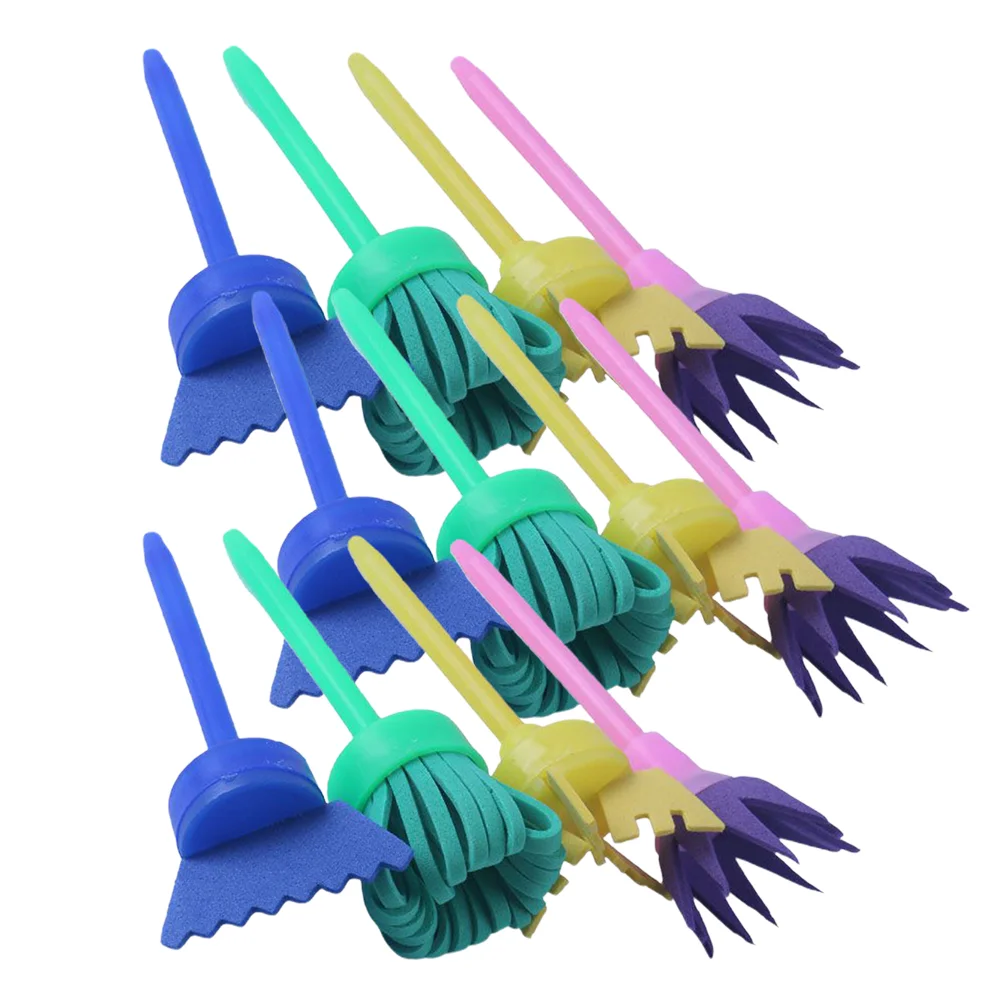 

Brush Spongepaintingkidsbrushes Set Round Drawing Paintings Walls Canvaspaintbrushes Variety Adult Artcraft Model Tool Stamp