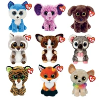 ty beanie boos kawaii big eyes cat dog koala elephant soft doll childrens plush toy festive memorial birthday gift for kids 15c