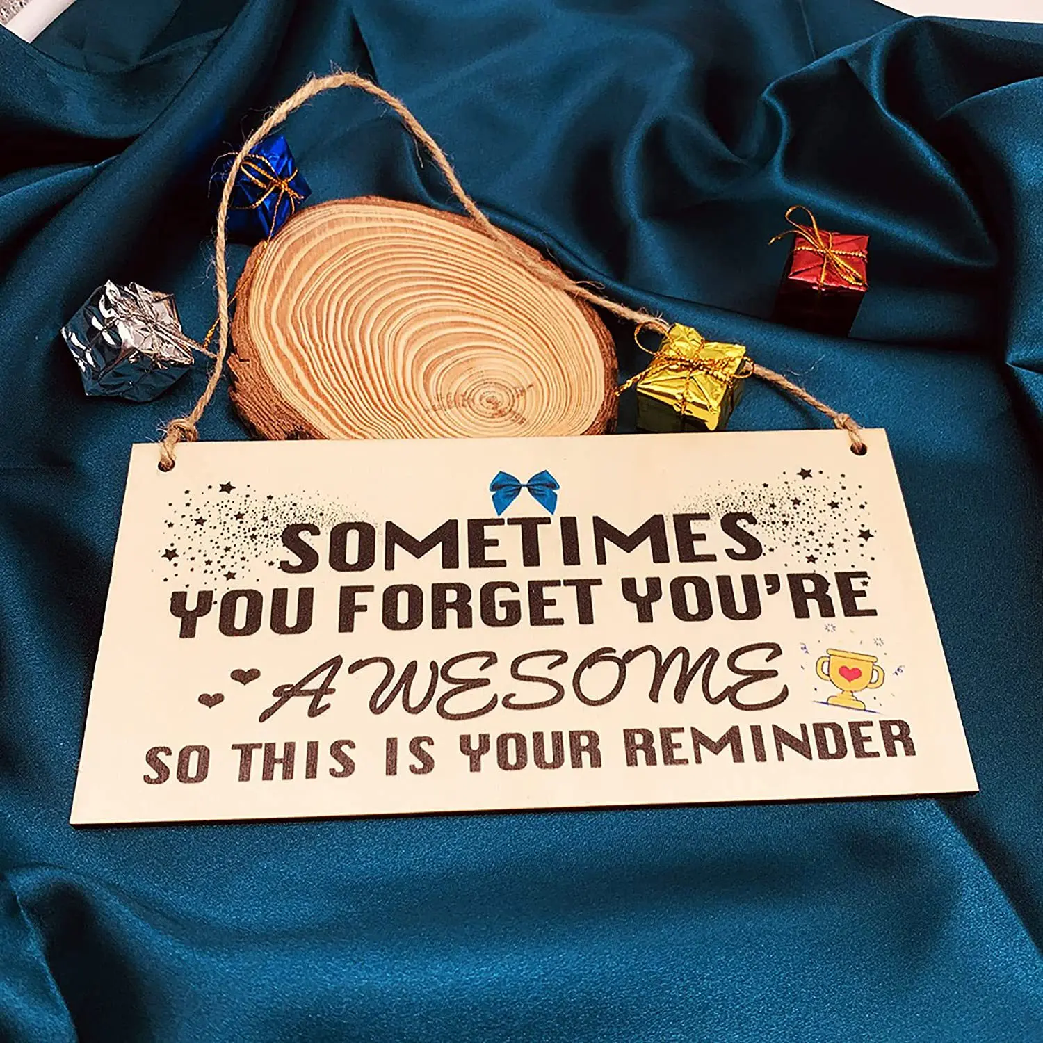 

"Sometimes You Forget You're awesome So this is your reminded "Wooden Hanging Plaque Home Decoration