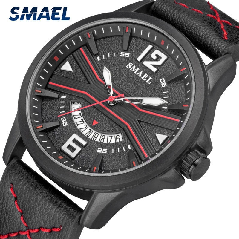 

SMAEL Wrist Watch Men Sport Waterproof Quartz Watch Top Brand Luxury Mens Watches Fashion Casual Leather Date Calendar Clock