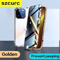 for iphone 12 case new 360%c2%b0 full protection iphone 11 pro max 13 mini prevent peeping magnetic adsorption glass phone cover