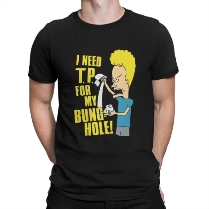 

Beavis Butthead Rock T-shirt Male Extended Graphic Tshirts Comic Punk Tops Hombre Summer Unisex Tshirt Hipster Roupas Camisetas