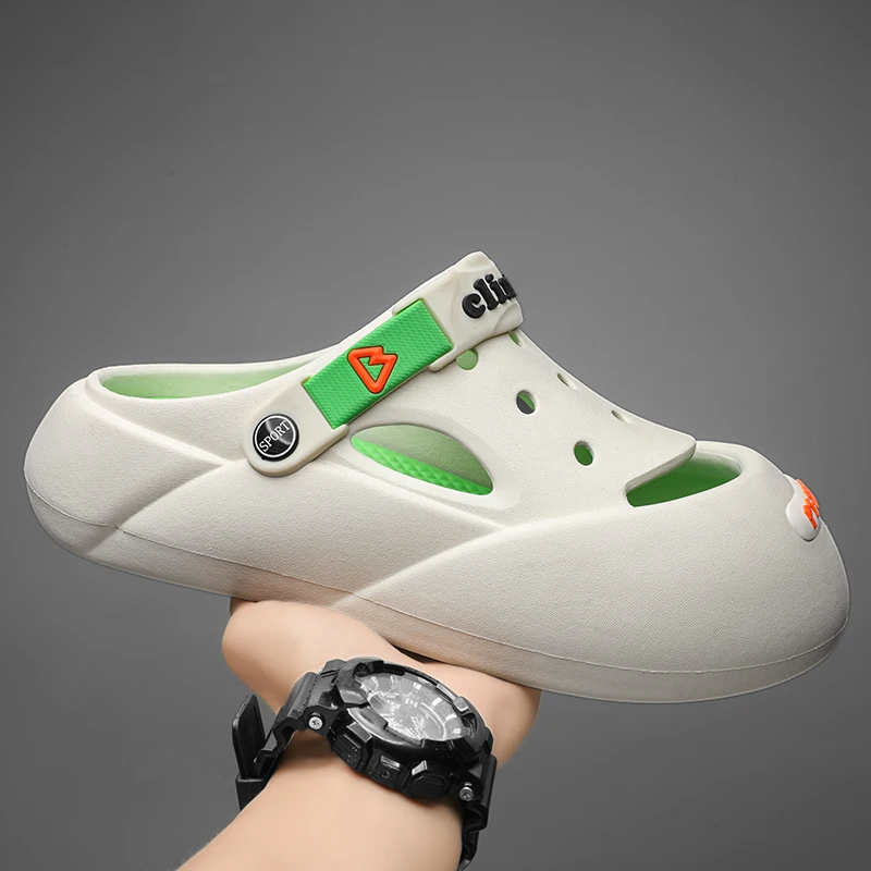 Модные парные Нескользящие шлепанцы на толстой подошве новинка Мужские дышащие