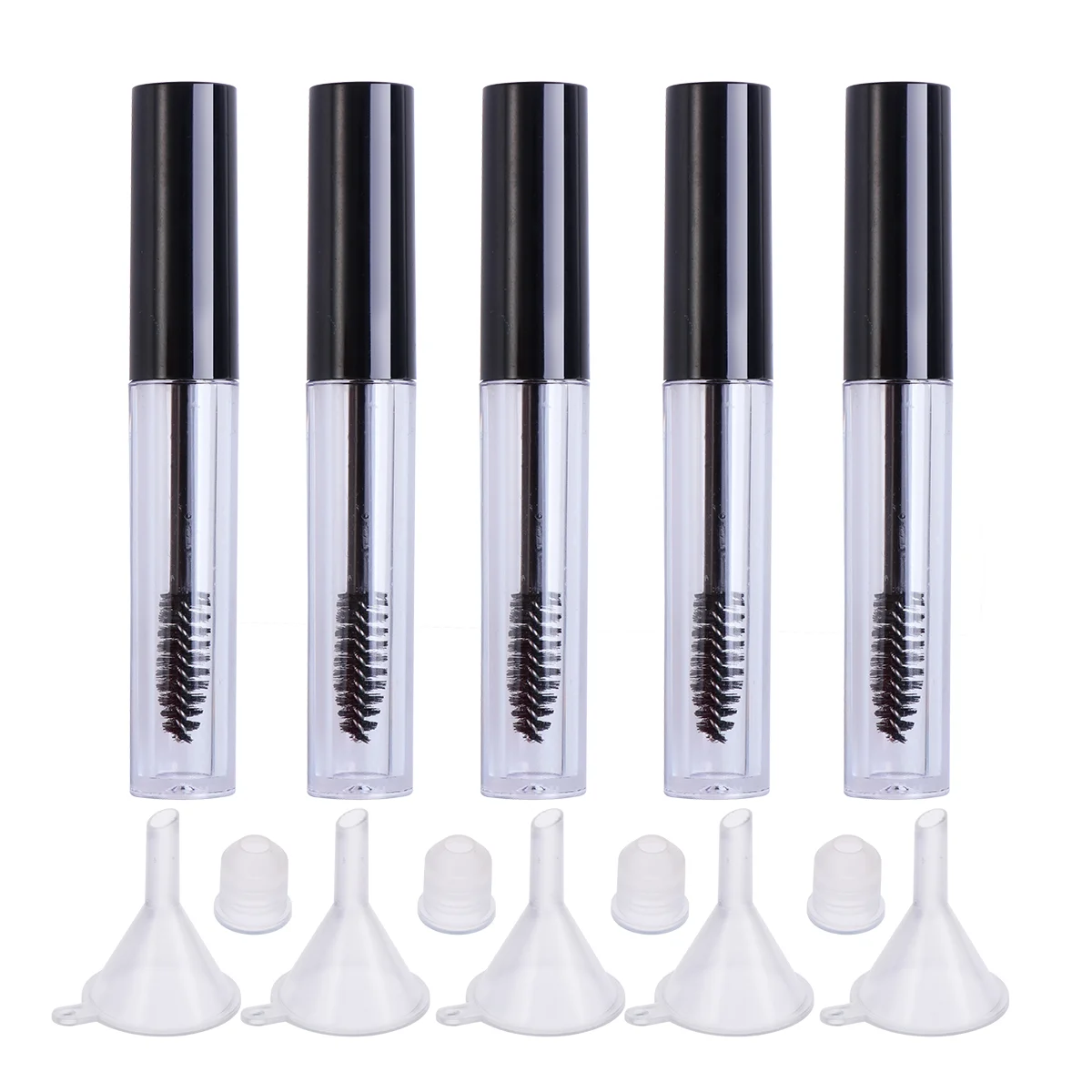 

5pcs 35ml Empty Mascara Tube with Eyelash Wand, Refillable Empty Mascara Tube Eyelash Bottle Eyeliner Tube with Rubber Inserts