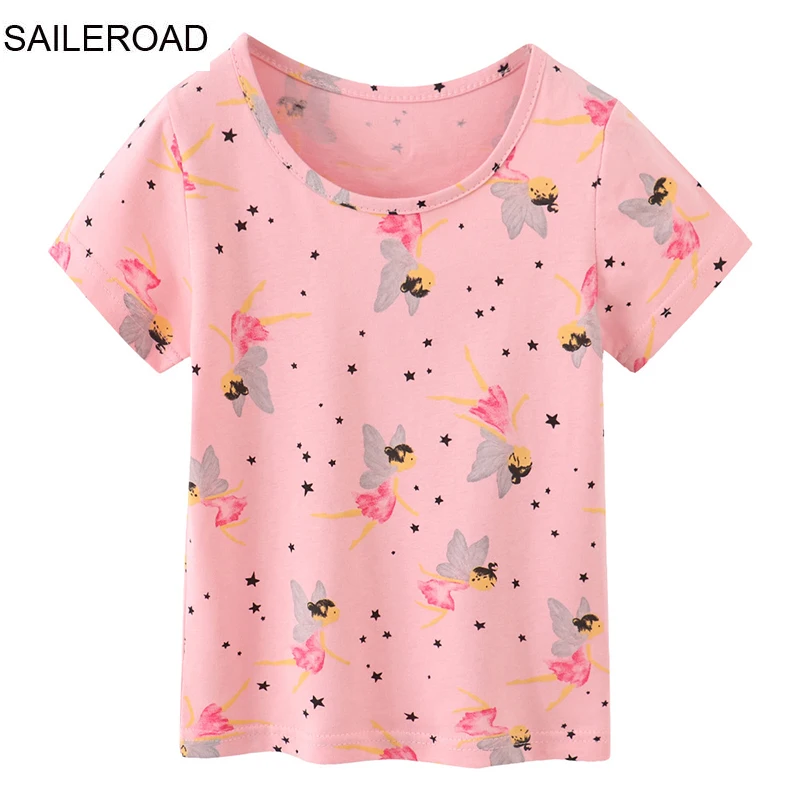 

SAILEROAD Summer T Shirt Cotton Short Sleeve Cartoon Butterfly T-shirts Kids Tee Girl Tops Boys Children Clothes