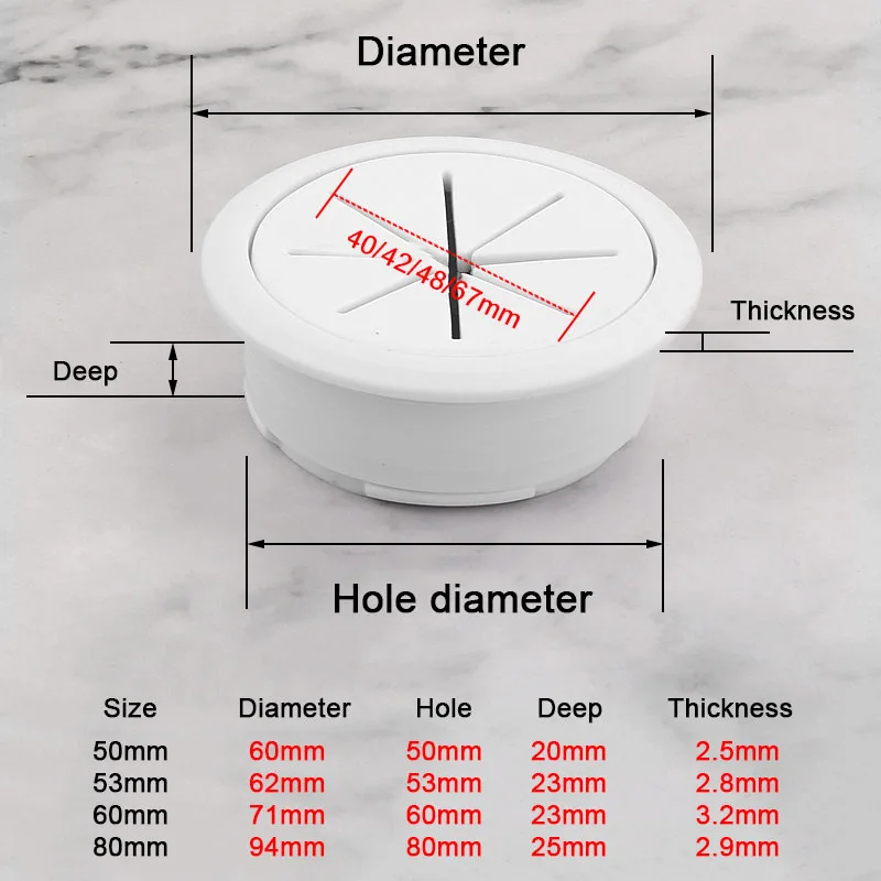 Рисунок 6 - 50/53/60/80 мм Крышка для отверстия