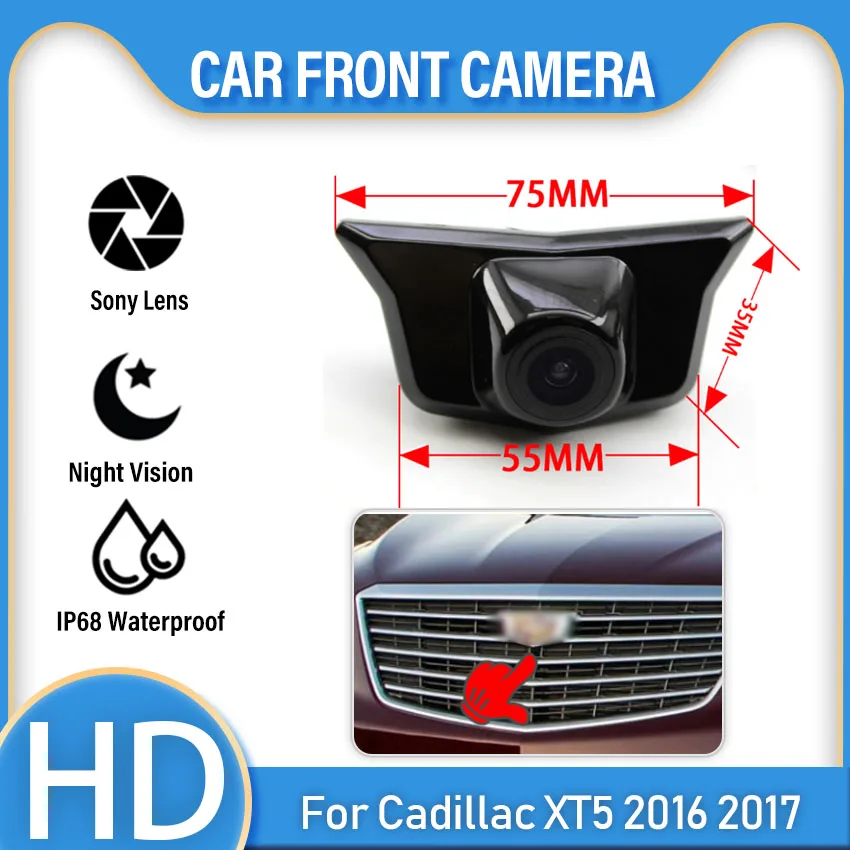 

HD CCD Car Front View Parking Night Vision Positive Waterproof Logo Camera For Cadillac XT5 2016 2017 Front grille camera