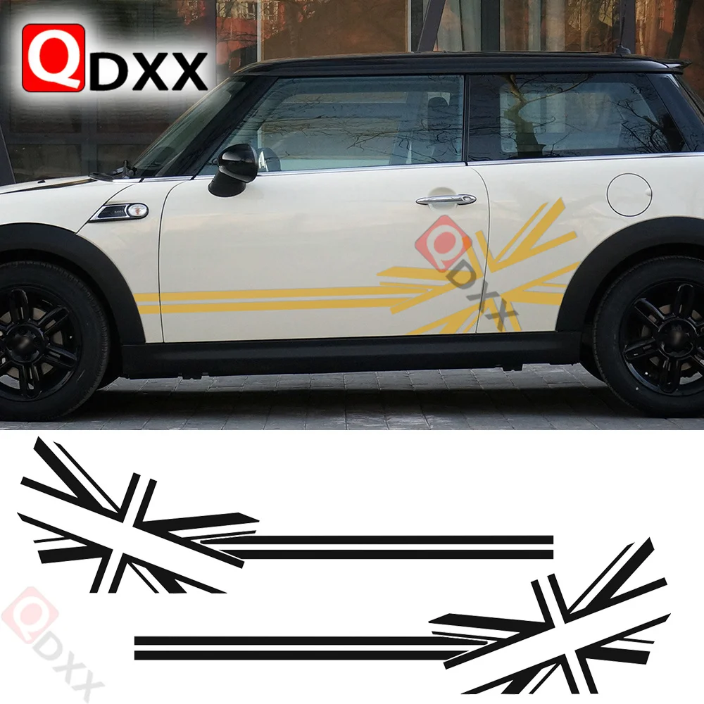 

2pcs Union Jack Flag Side Stripes Door Side Decal Stickers for BMW MINI Cooper S Countryman R60 F60 F55 F56 R56 Paceman R61 R50