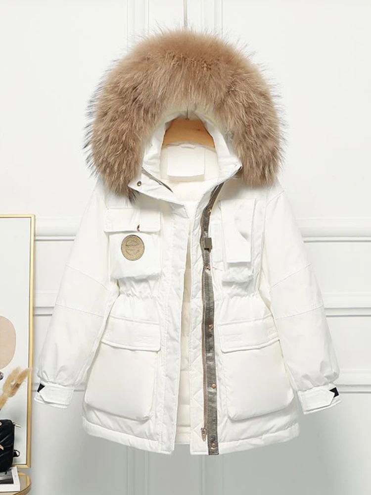 AZYT Big Fur Collar Hooded Parkas Women 2022 Winter Thicken Down Jackets Female Casual Windproof Warm Women Winter Jacket