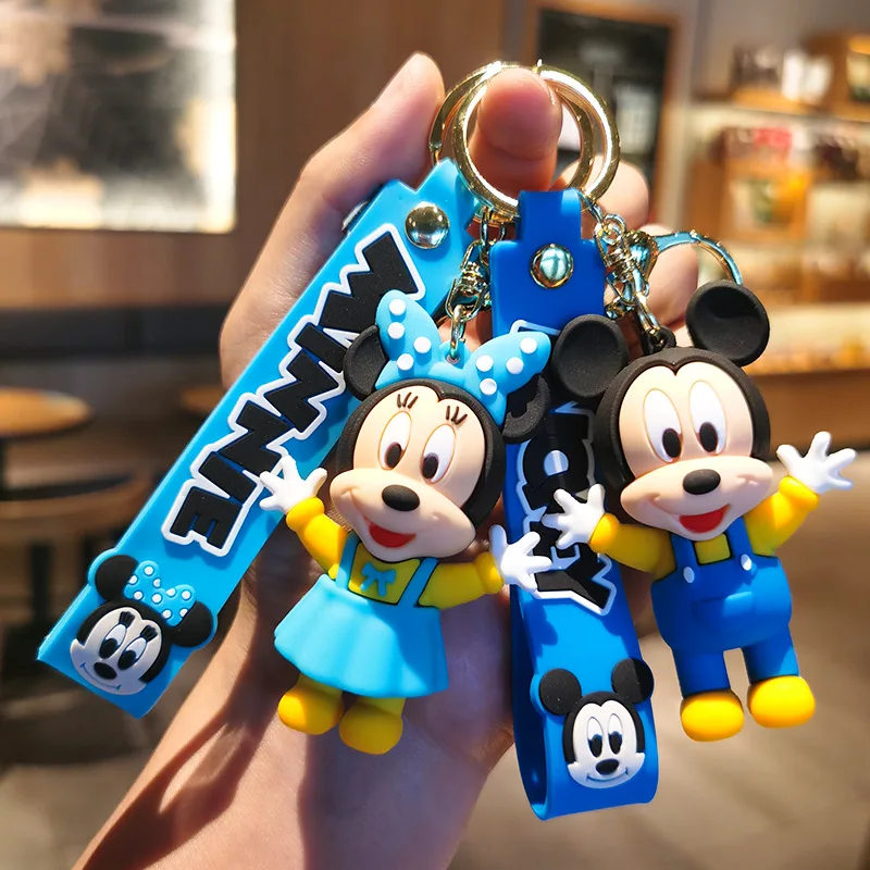 

Disney Creative Cartoon Mickey Minnie Doll Key Chain Cute Bag Pendant Happy Car Key Accessories Small Gift