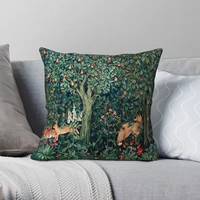 greenery forest animals square pillowcase polyester velvet printed zip decorative sofa cushion case