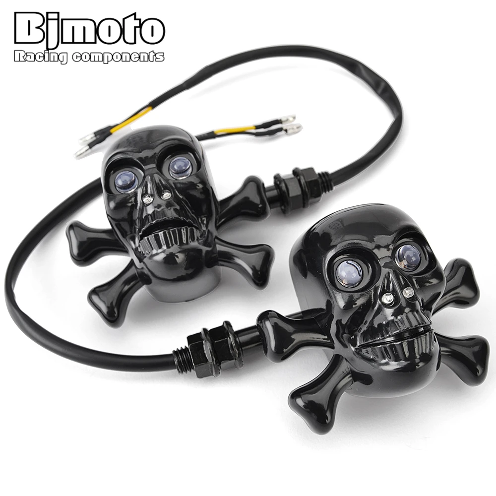 

Светодиодный поворотник с черепом для Honda CBR Shadow VTX Yamaha Virago Road Royal V Star Suzuki Intruder