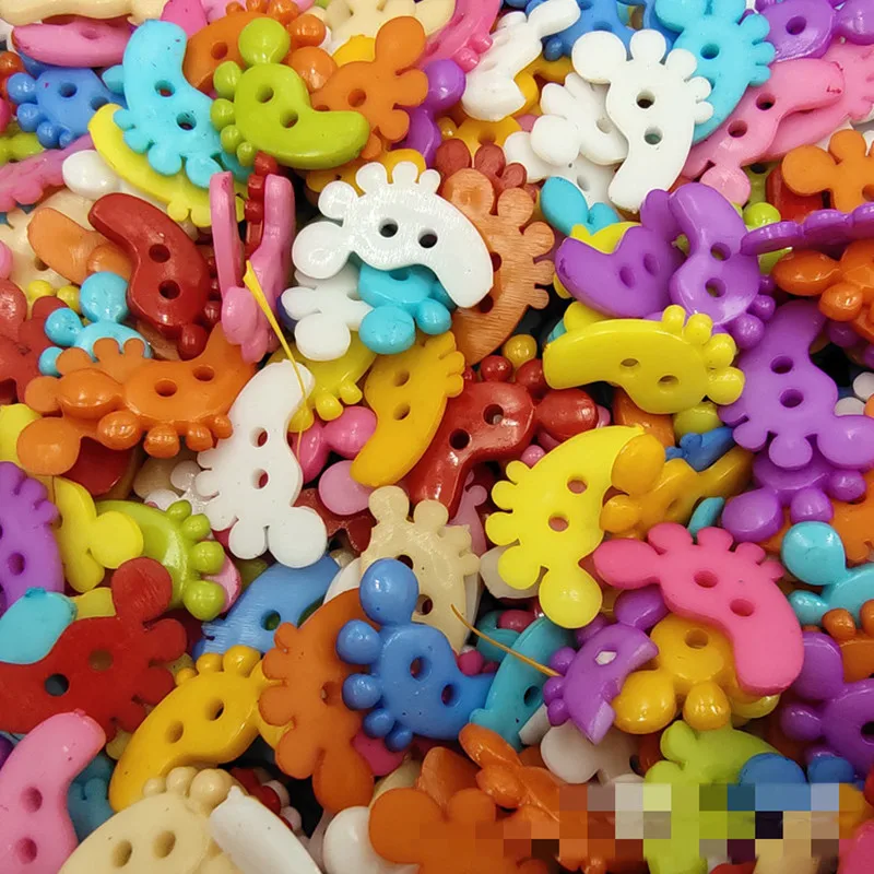 

100 шт. 17*21 мм Разноцветные пластиковые пуговицы для детской швейной пуговицы для украшения/шитья/рукоделия/искусства