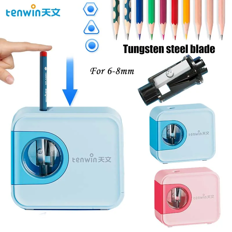 

Tenwin new automatic electric pencil sharpener mini cartoon camera sharpener for Kids Artists School Supplies Stationery