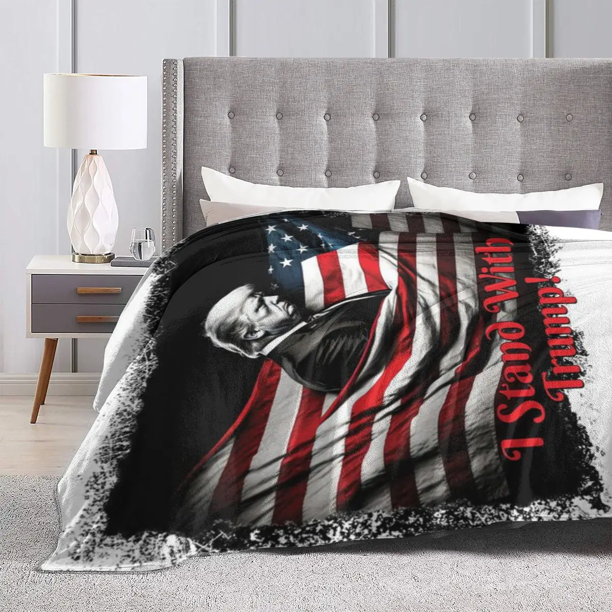 Я стою с Трампом. Ультрамягкое одеяло из микрофлиса.