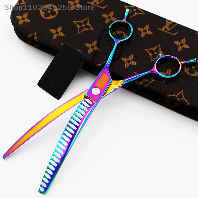 

1pc Pet Downward Curved Thinning Scissors Professional Dog Thinning Shears Dense Shark Hair Cut Tools Cat Grooming Scissors