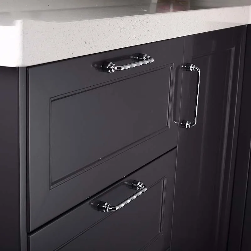 

New Modern Minimalist European Style Black Zinc Alloy Drawer Cabinet Furniture Hardware Wardrobe Door Handles Knobs for Dresser