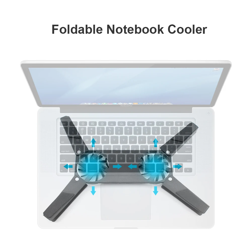 USB Laptop Cooler with 2 60mm Fans Folding Cooling Pad for Notebook PC Computer LCD Display Notebook Cooler Holder