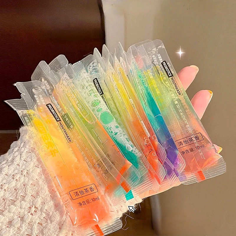 

20pcs Portable Probiotics Disposable Mouthwash Jasmine Mint Scent Fresh Breath Oral Hygiene Cleaning Whitening Teeth Mouthwash
