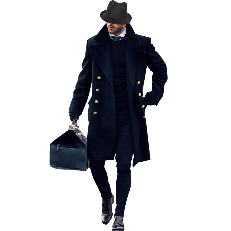 

2021 Hot Style Foreign Trade European And American Casual Mid-length Men's Jacket Slim All-match Windbreaker Men