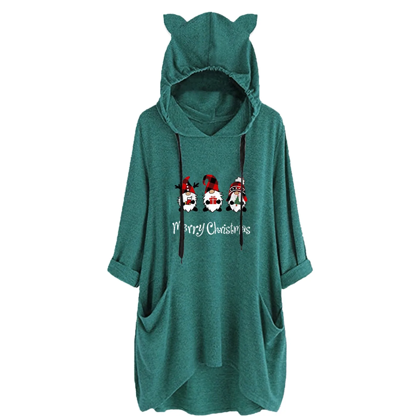 

Женский Длинный свитшот на молнии, с капюшоном