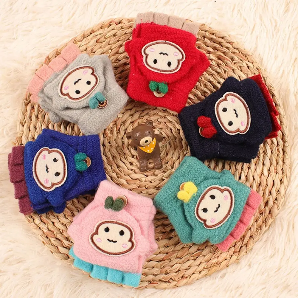 

1-5 Years Children's Accessories Children 1-5 Years Kids Gloves Mittens Half Finger Mitten Flip Cover