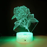 nighdn rose 3d lamp mushroom led night light colorful nightlight for child decorative table lamp valentines day gifts baby girl