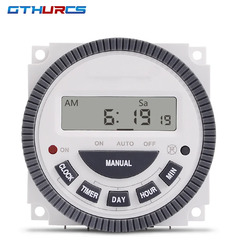 

TM619 12VDC 24VDC 110VAC 220VAC 7 Days Weekly Programmable Digital Timer Lighting Switch CN304 LCD 16 ON/OFF Time Relay