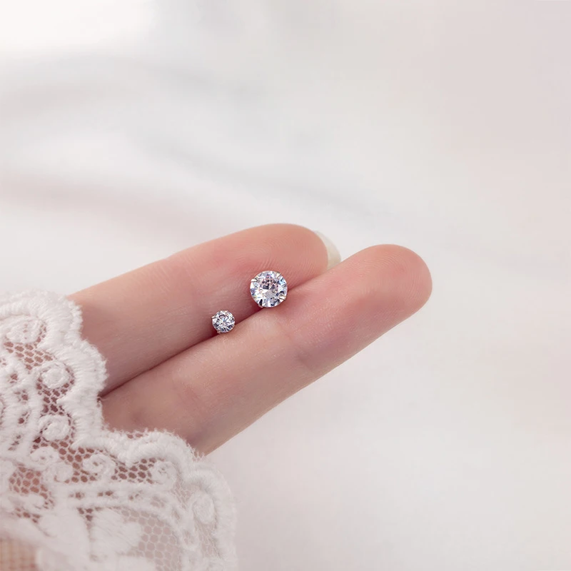 

Женские серебряные серьги La Monada, серебряные серьги 925 пробы с круглым пирсингом для ушей, серебряные серьги с цирконом для женщин