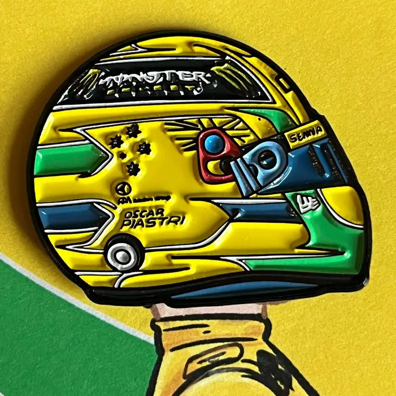 

Эмалированная булавка для шлема Oscar Piastri Monaco GP 2024.
