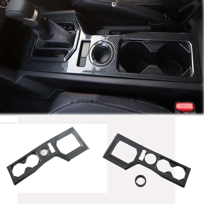 Для Mitsubishi Triton L200 2024 2025 ABS Carbon Center Control Gear Shift Front Water Cup Holder Cover аксессуары для