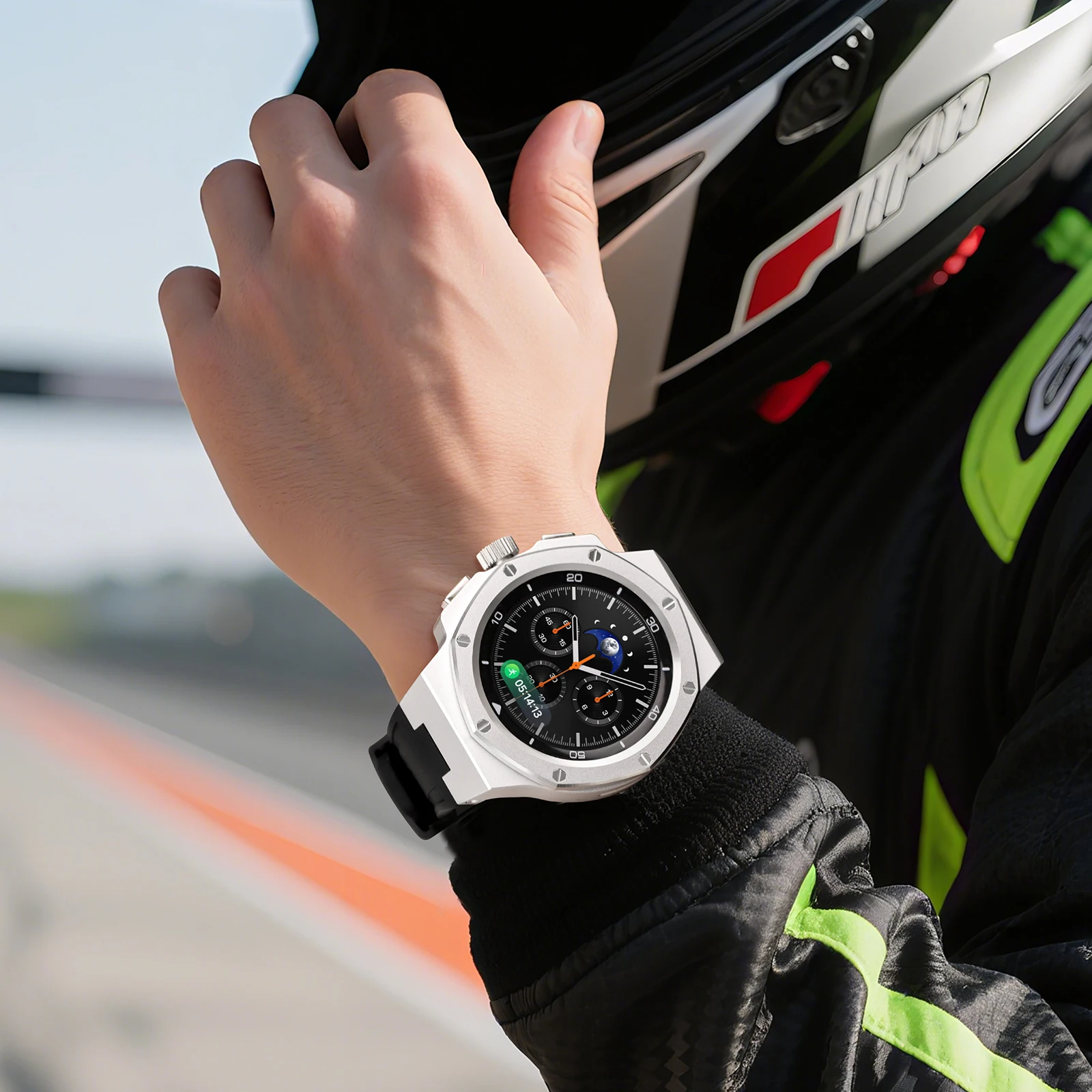 Фото Роскошный комплект модификации для Samsung Galaxy Watch 8 40, 44 мм/8 Classic, 46 мм, силиконовый ремешок + металлический чехол для Galaxy 8/8 Classic №3