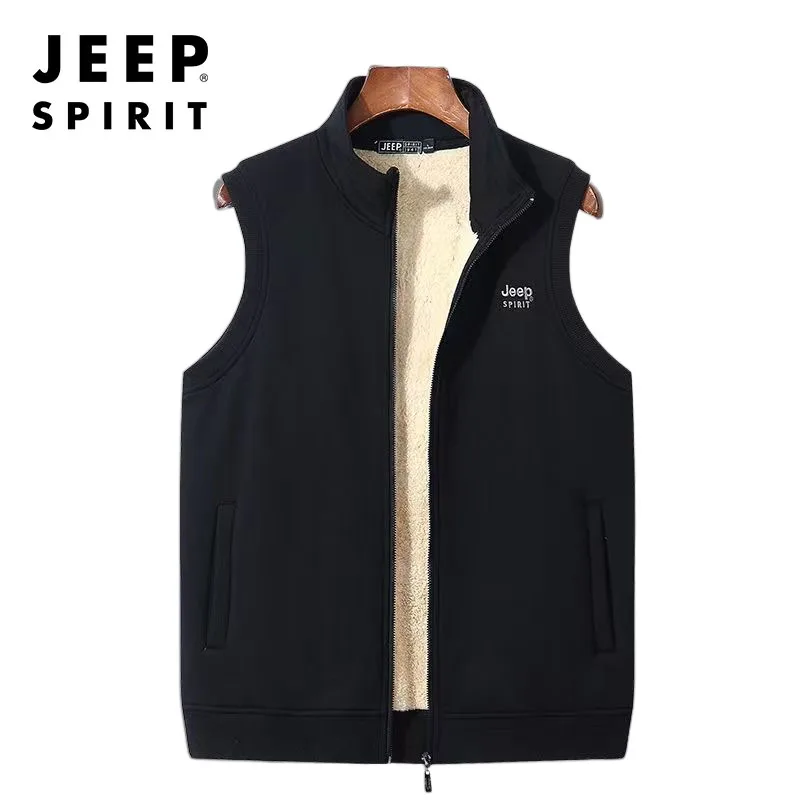 Мужской уличный бархатный жилет JEEP SPIRIT повседневный теплый утепленный кардиган