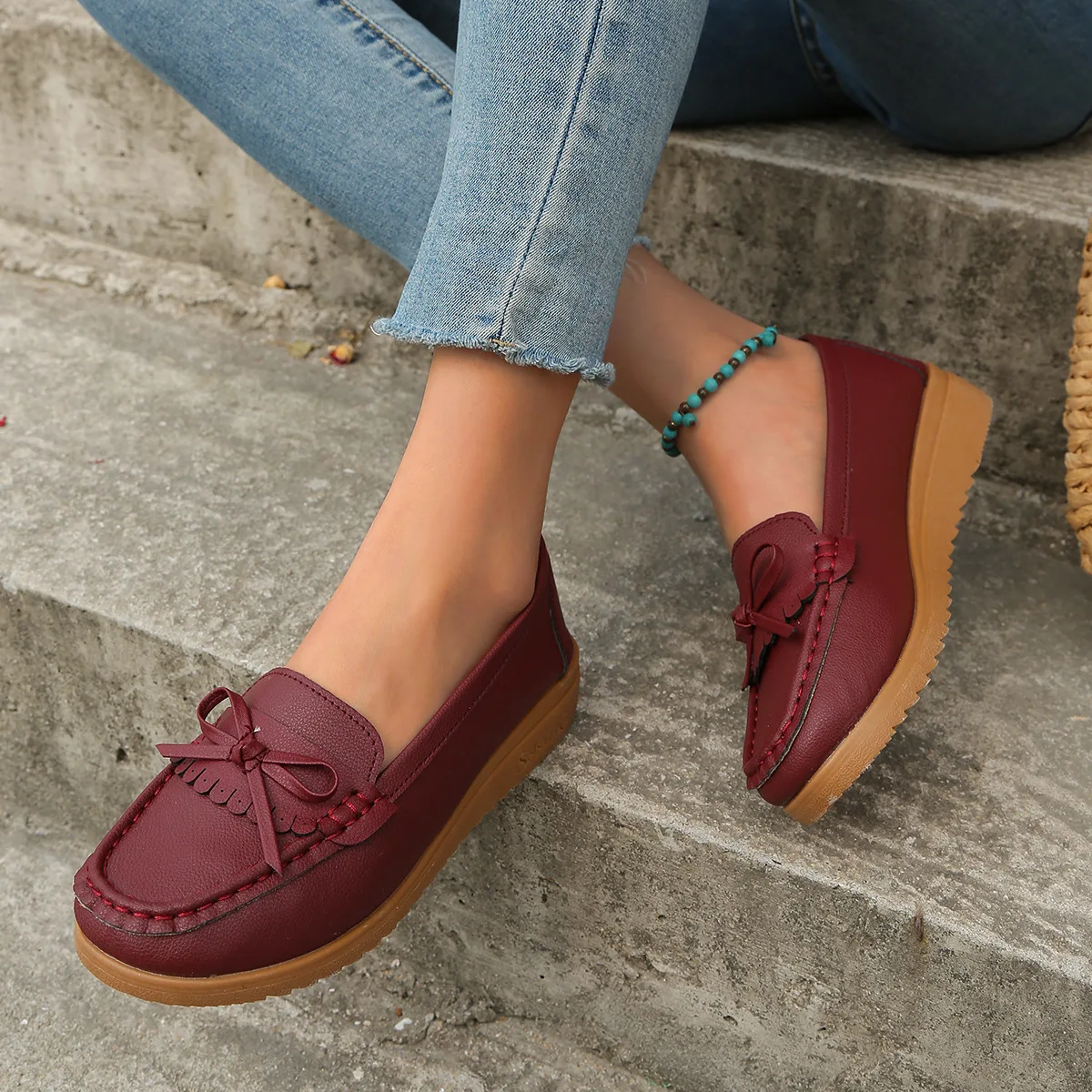 

Туфли женские на плоской подошве, мягкие кроссовки с круглым носком, Классическая удобная обувь для медсестер, бабушка, на шнуровке, ПУ, резина, для отдыха, B