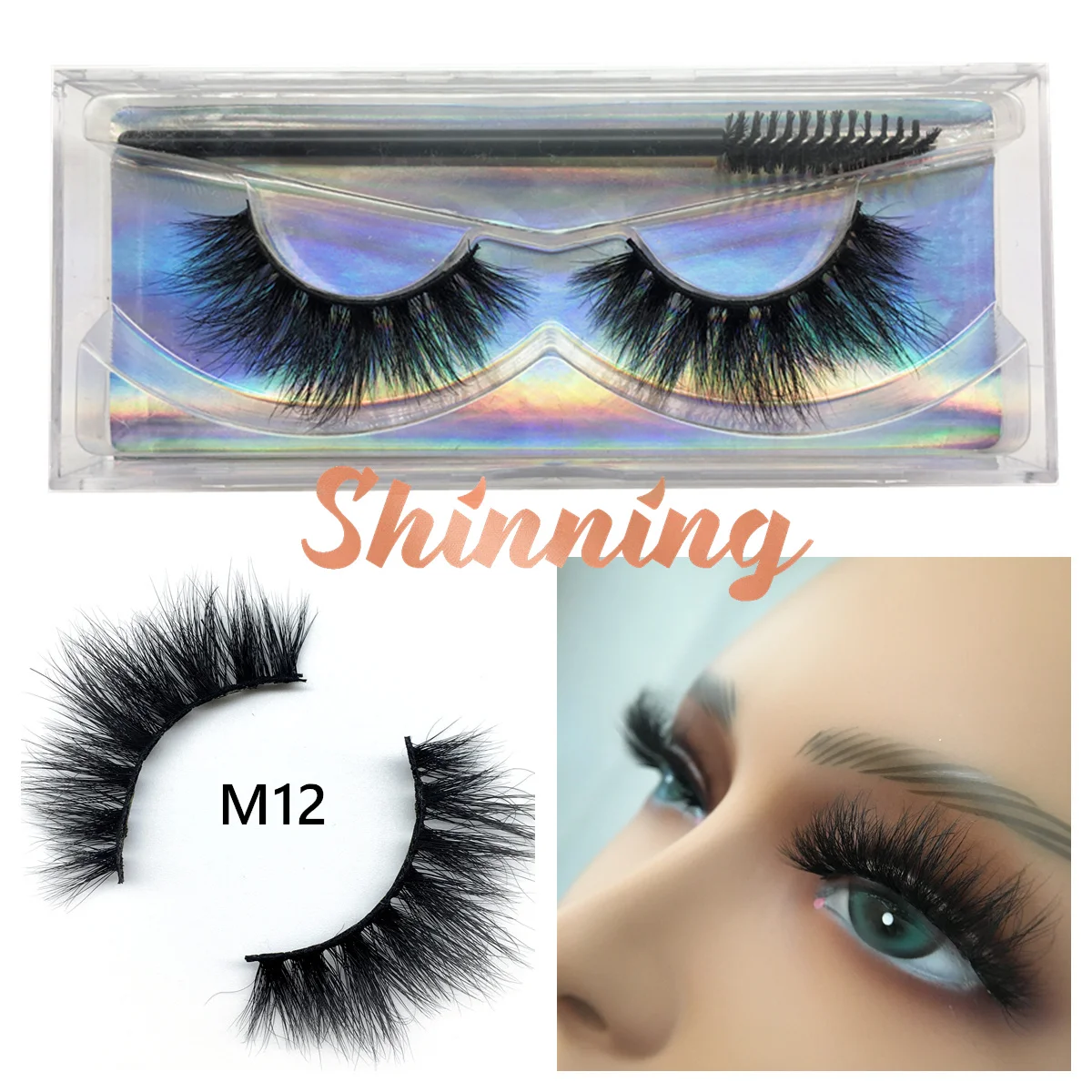 

Shinning Luxury Mink Lashes Lash Extension Korean Makeup Eyelash Extension Supplies Eyelashes Box Package