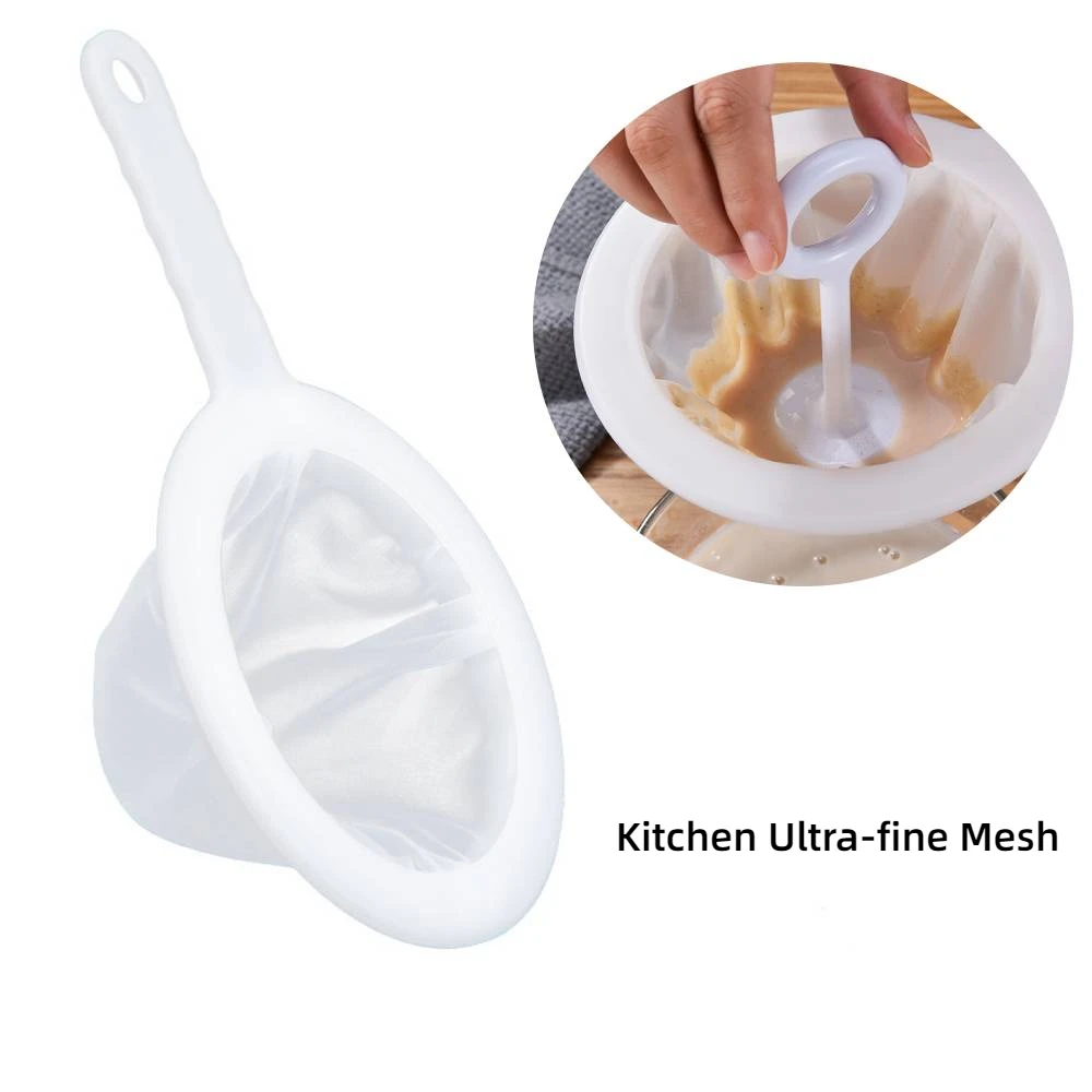 

80-450 Reusable Mesh Kitchen Ultra-fine Mesh Strainer Kitchen Colander Nylon Filter Spoon for Soy Milk Juice Coffee Yogurt Net