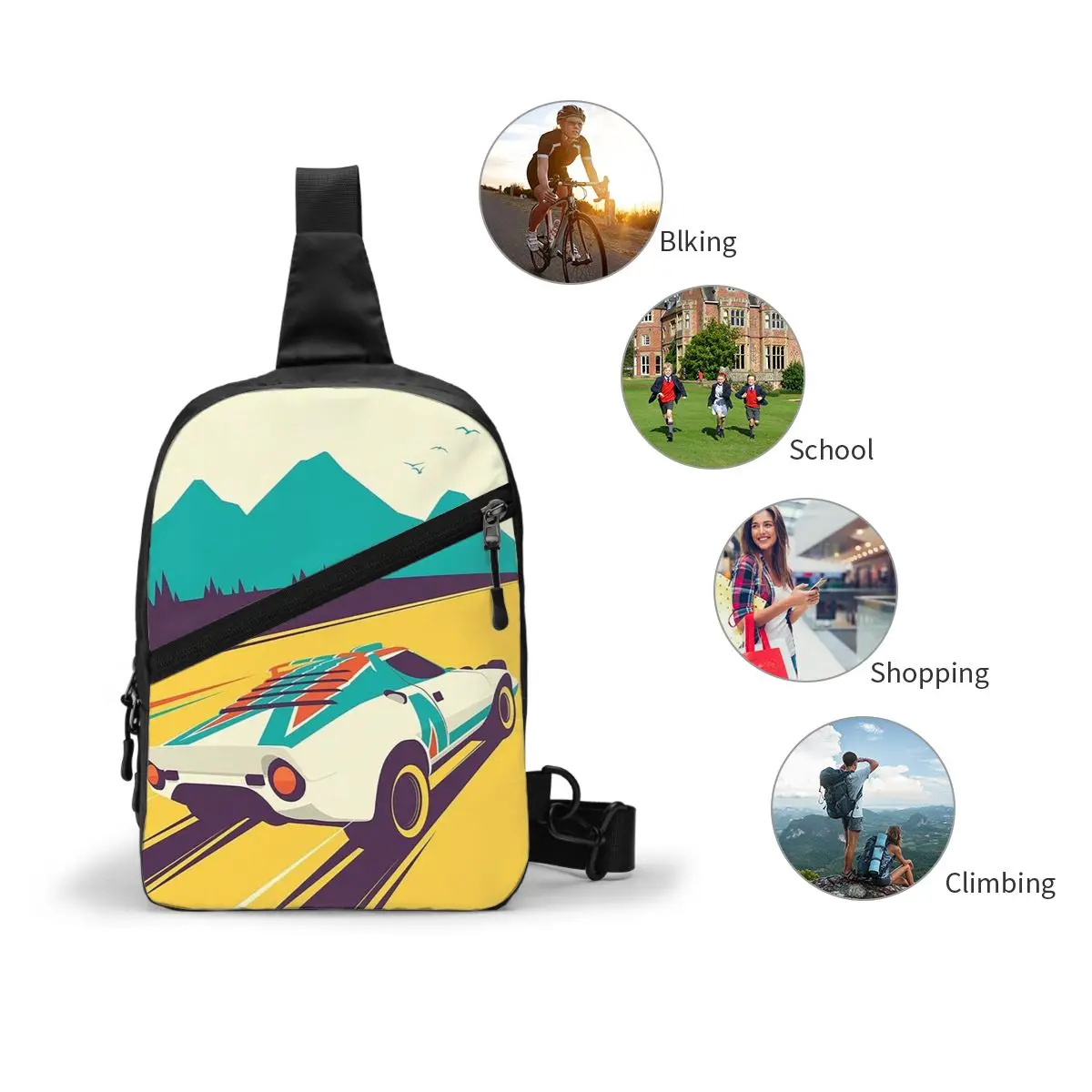 Lancia Stratos нагрудная сумка с художественным принтом мужской рюкзак через плечо