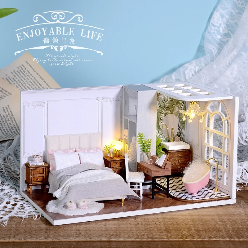 3d Mini House With Furniture Roombox Wooden Model Toys For Adult Kid Birthday Handmade Gift Clearance Sale