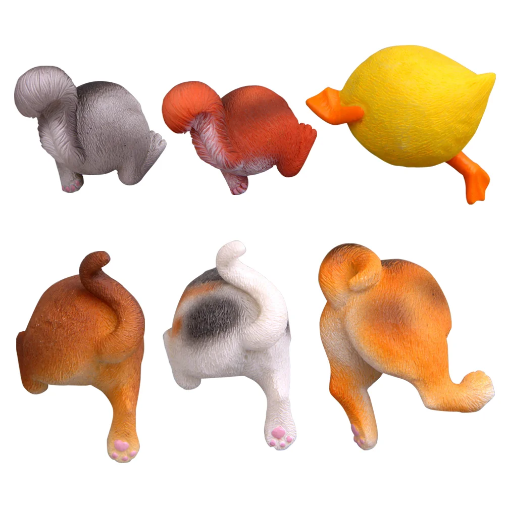 

6pcs Animal Fridge Magnets Vivid Unique Butt Shape for Home Decoration