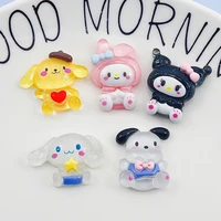 100pcs kawaii sanrio diy accessories anime kuromi my melody cute pachacco sweet cartoon hairpin phone case patch toys for girls