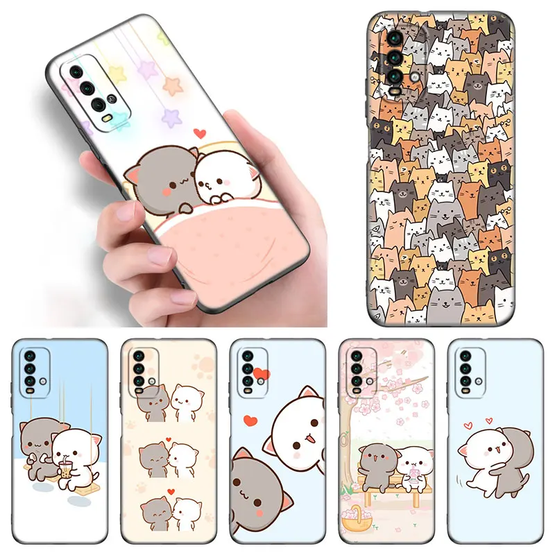 

Funny Cartoon Cat Phone Case For Xiaomi Redmi Note 11 10 9 8 Pro 11T 5G 10T 10S 9S 9T 9i 9C 9A 8T Soft TPU Black Cover Funda