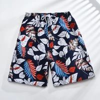 dropshipping elastic waist drawstring summer shorts pockets coconut tree print men hawaii shorts for holiday