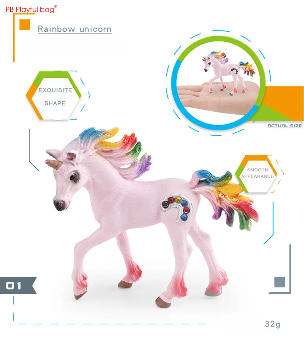 Миф Пегас Единорог Эльф Лошадь ПВХ Модель Радуга Крылатый Украшения Летающая