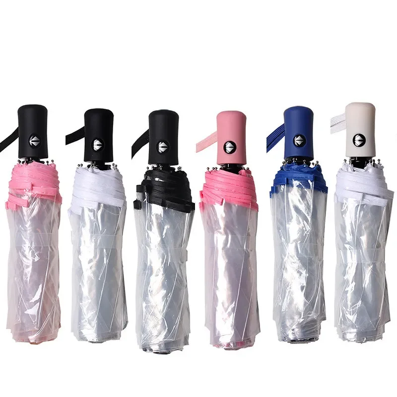 

NEW Automatic Transparent Paraguas folding Umbrella Rain Women Men Sun Rain Auto Paraguas Compact Windproof Style Clear umbrella