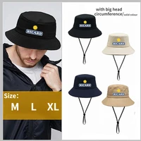large size 62cm 60cm ricard bucket hats men women cotton fisherman caps beach fishing hat girl boy chapeau bob windproof rope