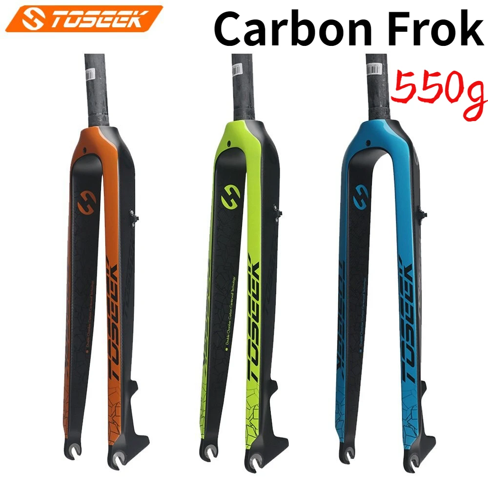 

Toseek Bicycle Fork Full Carbon 550g Mountain Bike Fork Fit 26 / 27.5 / 29 Inch Mtb Fietsen Onderdelen 28.6mm