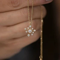 huitan exquisite pendant necklace for women inlaid shiny cz silver colorgold color available daily wear fancy necklaces jewelry