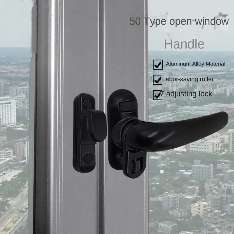 

Door and Window Handle Aluminum Alloy 50 Type Casement Window 7-Shaped Handle Left and Right inside and outside Window Lock Hand